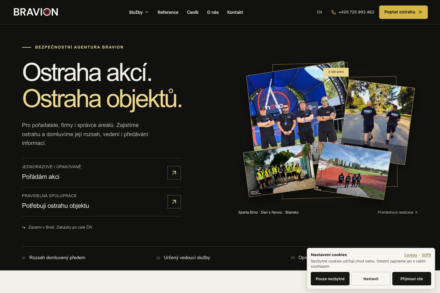 Náhled skutečného webu bravion.cz